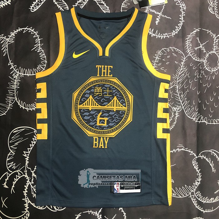 Camiseta Golden State Warriors Nick Young NO 6 Ciudad 2018-19 Azul